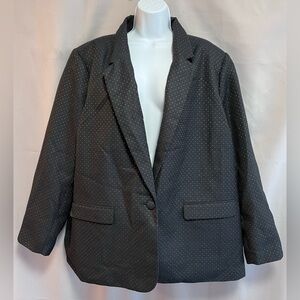 A‎ New Day Dress Women’s Jacket size 26W black with Gold polka dots NWT